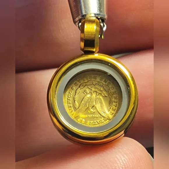 15mm 14k GOLD Filled Morgan Coin Pendant > New - Picture 3 of 3